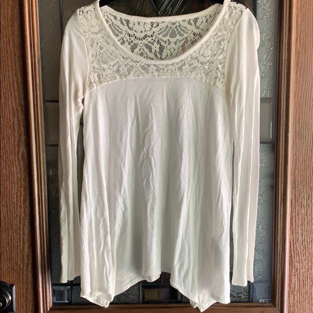 Hollister white lace shirt.